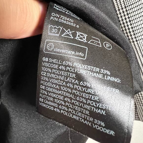 H&M Black White Houndstooth Striped Double Breasted Blazer Jacket Size 2 - Picture 5 of 5